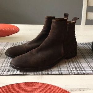 Aston Gray suede zip up boots